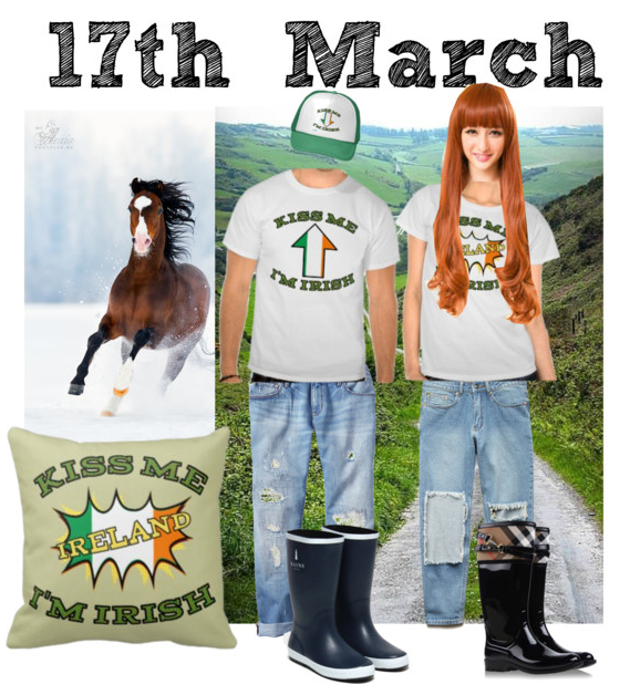 polyvore, collage, st. patrick's day, kiss me i'm irsh, pony, wicklow way, dublin