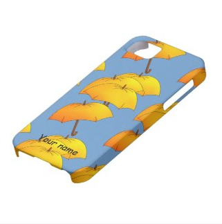 umbrella, blue, yellow umbrella, orange umbrella, flying umbrella, umbrellas, rain, raining, brolly, parasol, iPhone 5/5S Case 