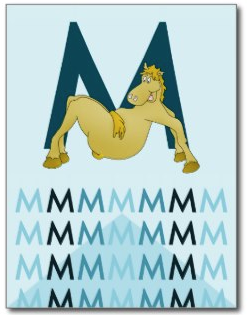 pony alphabet, pony bunting, bunting, celebration, celebration bunting, customizable bunting, pony, shetland pony, horses, letter m, foal, flexible pony, post cards