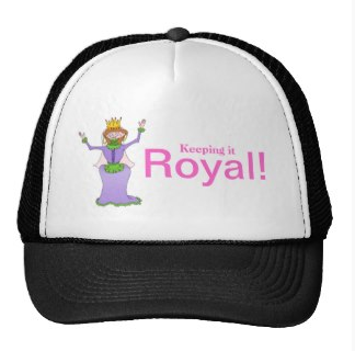 Picture, keeping it real, keeping it royal, word play, royal, princess, queen, royalty, cartoon queen, waving queen, fairy tale, crown, hats