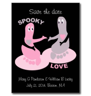 Spooky love, ghost feet, save the date by mailboxdisco  zazzle customized Spooky love, ghost feet, save the date by mailboxdisco 