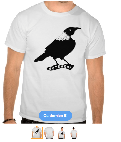 t-shirt, tui, bird, new zealand bird, forest bird, song bird, aotearoa, black bird, black and white, black and white bird, stylised bird, shirt