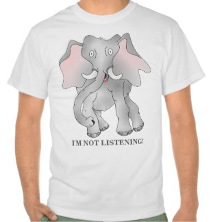 customizable zazzle Elephant I'M NOT LISTENING T-shirt by mailboxdisco 