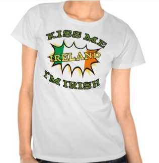 Kiss me I'm Irish starburst flag Tshirt by Piedaydesigns 