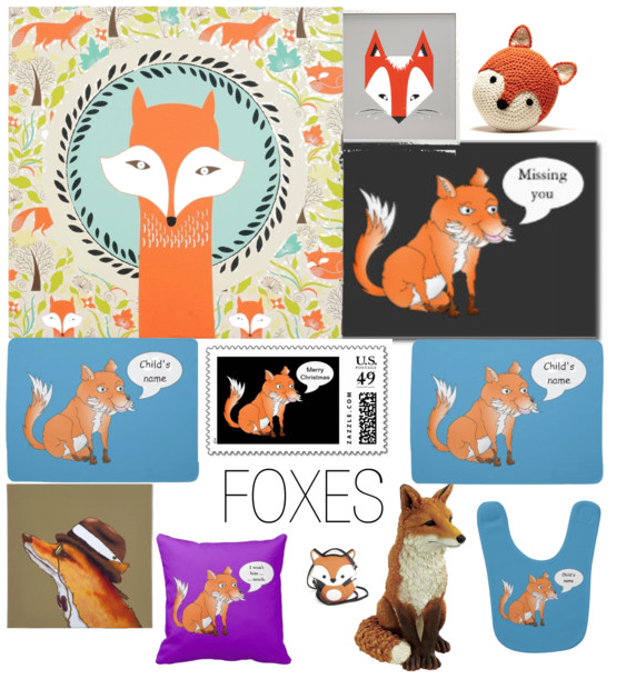 fox, foxes, cartoon fox, orange fox, polyvore, zazzle