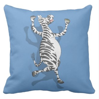 Picture Zebra jumping for joy throw pillow by mailboxdisco zazzle