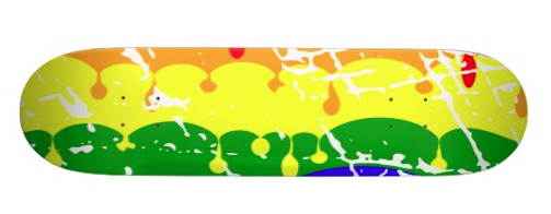 rainbow, rainbows, dripping paint, drips, runny, equality, freedom flag, gay, styized rainbow, bright colours, skate deck