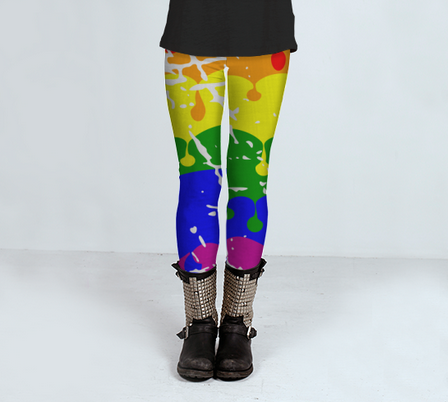 Rainbow, dripping paint, grafitti, leggings, artofwhere