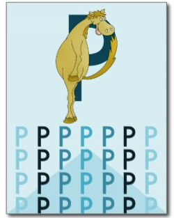 pony alphabet, pony bunting, bunting, celebration, celebration bunting, customizable bunting, pony, shetland pony, horses, letter p, foal, flexible pony, post cards