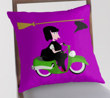 witch, vespa, scooter, which riding a vespa, witch riding a moped, witch riding a scooter, moped, green moped, green vesper, cartoon moped, cartoon vesper, funny, halloween, happy halloween, evil, spooking, happy witch, broom stick, flying broom