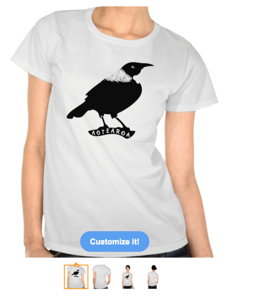t-shirt, tui, bird, new zealand bird, forest bird, song bird, aotearoa, black bird, black and white, black and white bird, stylised bird, tshirt