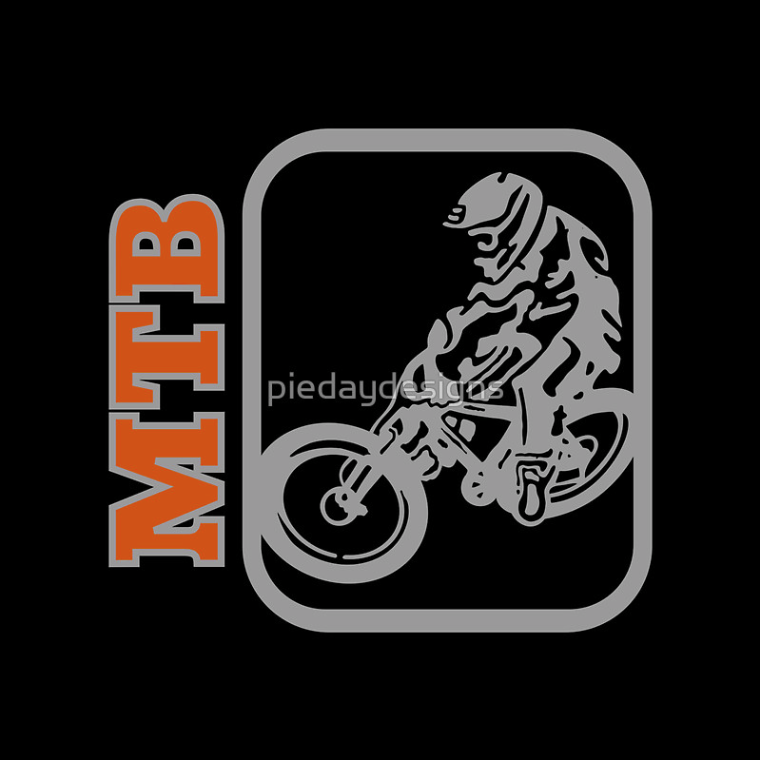 redbubble, t-shirt, pillow, mobile phone case, grey and orange, bright orange, vector, mtb, mountain biking, mountain bike, free riding, mountain bike jump, bike bicycle, cycling, stylised bicycle, white space, bike, cyclist, black and white