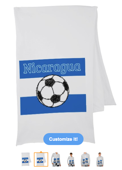 scarf, nicaragua, republic of nicaragua, republica de nicaragua, football, ball, soccer, flag, blue and white stripes, black and white ball, the beautiful game, Scarf Wraps