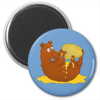 Picture Bear eating from a beehive refrigerator magnet by mailboxdisco 