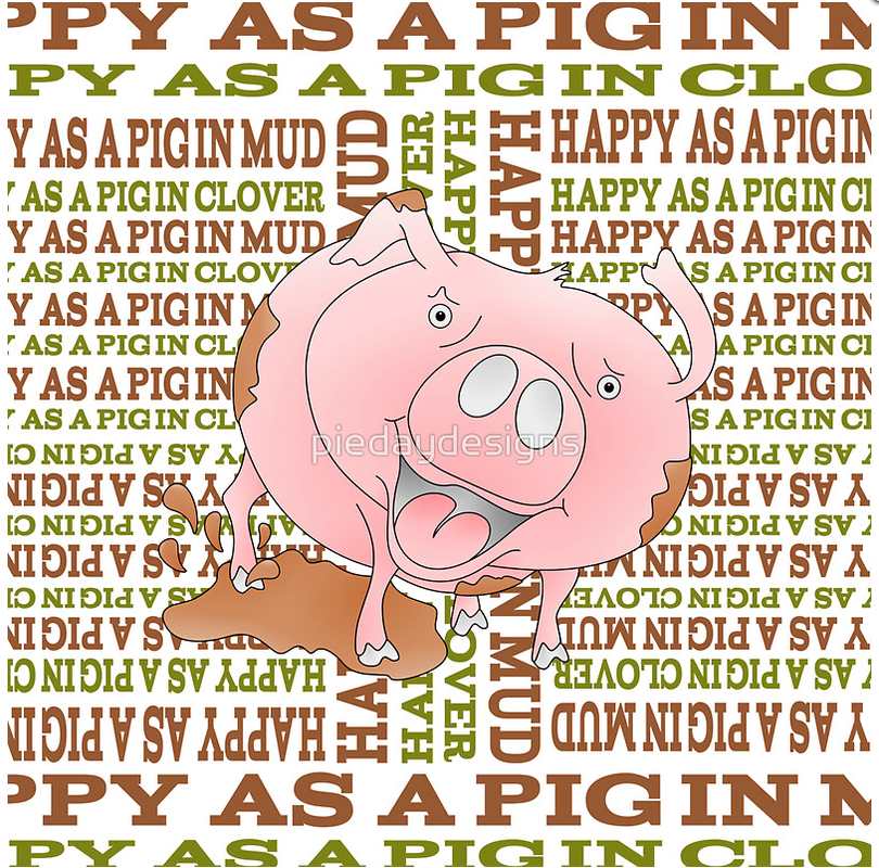 t-shirt, mud, cute, pig, pigs, animal, farm animal, piglet, pink pig, happy pig, playful, cute animal, ping in mud, pig in clover, happy as a pig in mud, happy as a pig in clover, throw pillow, galaxy case, casemate
