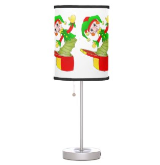 Picture, jack in the box, jack'n the box, kid's, kids, happy cartoon, customizable, child's toy, kids toy, Table Lamp 