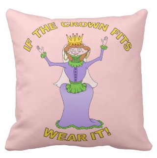 Picture, queen, princess, crown, purple dress, cartoon queen, if the crown fits, wear it, pink, royalty, princess waving, picture for girls, queen waving, pillows 