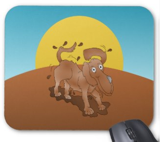 hound zazzle Long nosed dog shaking off the muck mousepads by mailboxdisco 