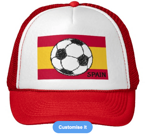 cap, black and white, ball, black and white ball, soccer, soccer ball, football, spain, spanish, flag, flag of spain, hat