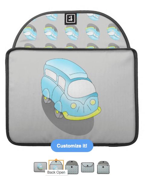 van, blue van, camper van, holiday mode, kombi van, cartoon van, for kids, sleeve for MacBook Pro