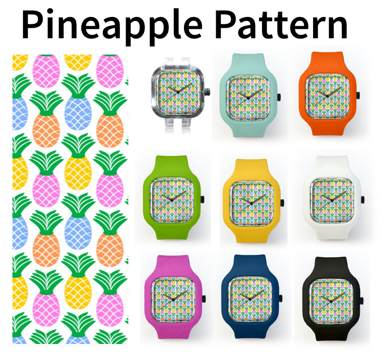 watch, modify watches, customizable watch, pineapple pattern, fruit print