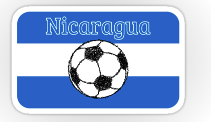 sticker, nicaragua, republic of nicaragua, rep blica de nicaragua, football, ball, soccer, flag, blue and white stripes, black and white ball