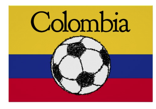 colombia, colombian flag, flag, stripes, black and white ball, sketch, football, soccer, soccer ball, flag of colombia, poster