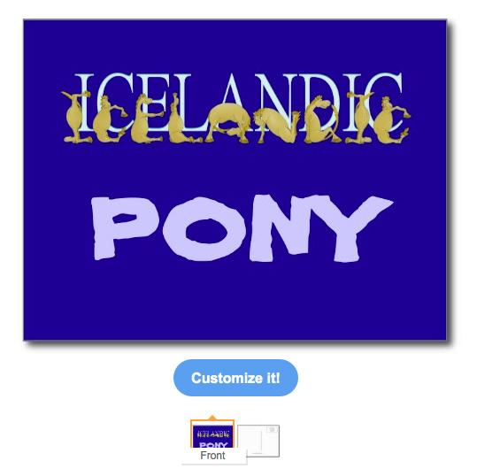 Icelandic flexible alphabet pony, postcards by Pony alphabet 