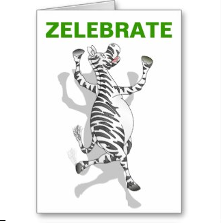 happy birthday kids zebra card