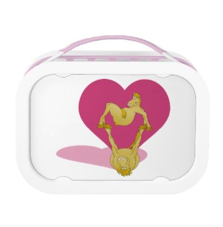 pony, i love ponies, i love horses, ponies, love, green glow, brown pony, cartoon pony, heart, valentines, foal, yubo Lunchboxes 