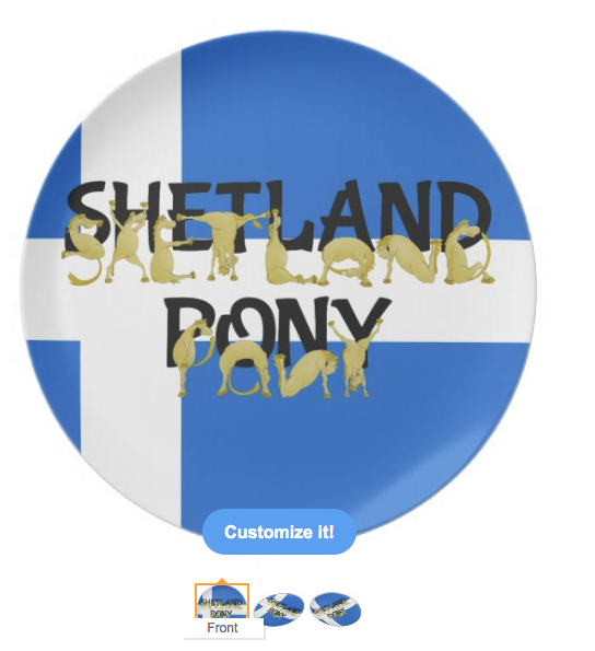 Plate, shetland, shetland pony, pony, cartoon pony, pony forming letters, flag, shetland islands, nordic cross, white cross, horse, foal, flexible pony, alphabet pony, flag of shetland, blue and white flag, party plates