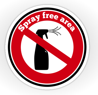 sticker, spray, chemical, toxins, organic, chemical free, chemical free zone, chemical free area, spray free, prohibition sign, spray free area, organic gardening, sign