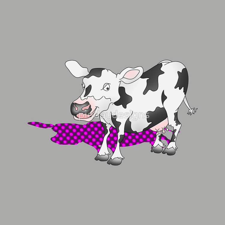 back and white, black and white cow, cow, cows, cartoon cow, happy cow, smiling cow, shadow, pink shadow, purple shadow, poker dotted shadow, colourful shadow, farm animal, childrens art, art for kids