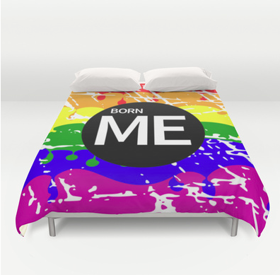 DUVET, gay pride, rainbow, born me, gay, lesbian, gay rights, political, politics, rainbow colours, dripping paint, homosexual, sexuality, relationships, love, gay love, lesbian pride, flag, distressed flag, pro equality, lgbt