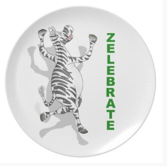 Picture Happy Zebra ZELEBRATE Party Plates by mailboxdisco  zazzle safari