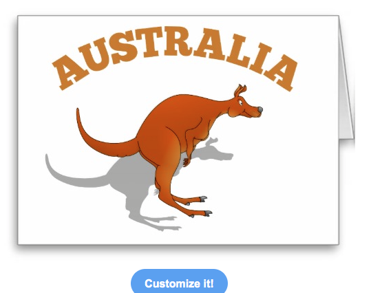 Australia, jumping Kangaroo Greeting Card by mailboxdisco 