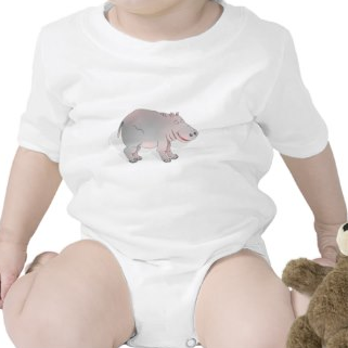 Happy cartoon hippo baby bodysuit by mailboxdisco 