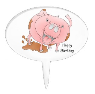 pig, pigs, piglet, pink pig, mud, muddy, playing in mud, cute pig, cartoon pig, farm animals, Cake Pick