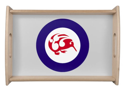 kiwi, new zealand, air force, roundel, air force roundel, military flag, koru, aotearoa, red bird, new zealand bird, Serving Platter, tray