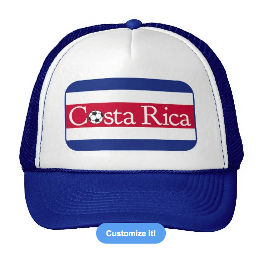 costa rica, football, flag, striped flag, blue and red stripes, red white and blue, soccer, sketch, black and white ball, modified flag, stylised flag, trucker hat