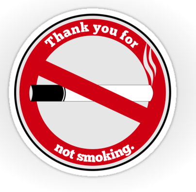 sticker, sign, smoking cigarettes, smoking, thank you for not smoking, cigar, smoke free, no smoking, smoke, cancer, cancer prevention, health and safety, prohibition