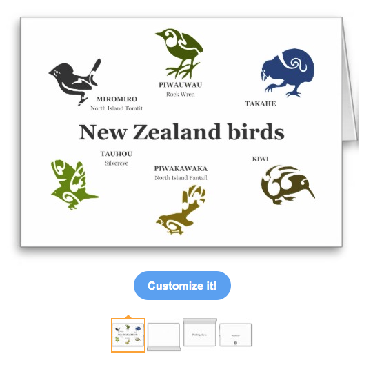 greetings card, koru, maori, kiwi, bird, native, tribal, takahe, silvereye, new zealand, thinking of you, rock, wren, tomtit, endemic, fantail, cards