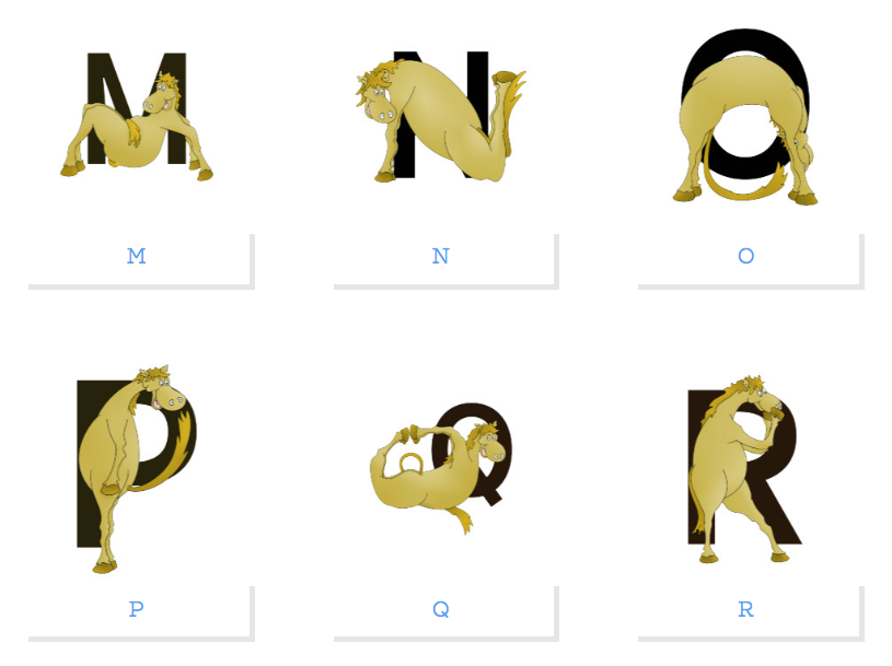 monogram abc , initial, letters, pony, cute pony, pony making letter shapes, playful pony, pony rolling over, horse rolling over