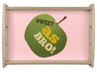 Green apple SWEET AS BRO by Piedaydesigns  apple tray