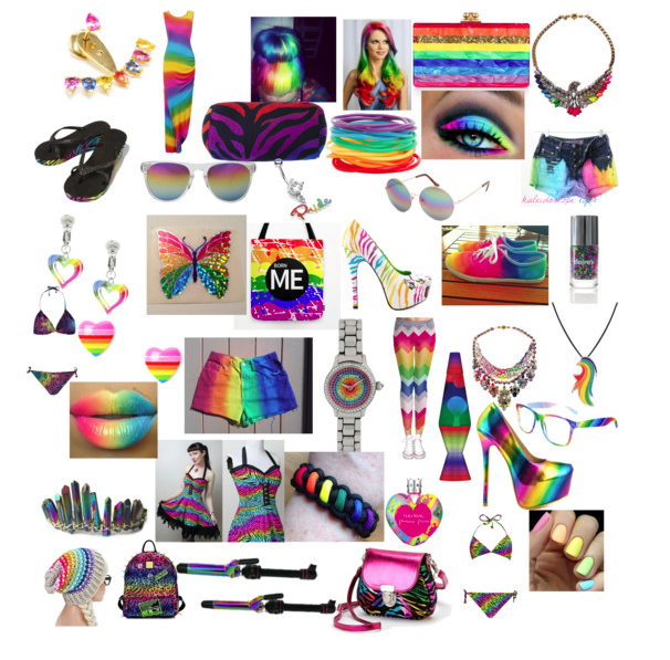 rainbow collage, polyvore, gay, lesbian, freedom