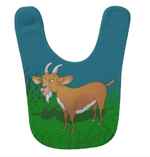 goat, billy goat, nanny goat, nanny, grass, long bass, long green grass, meadow, field, farm, farm animal, baby bibs