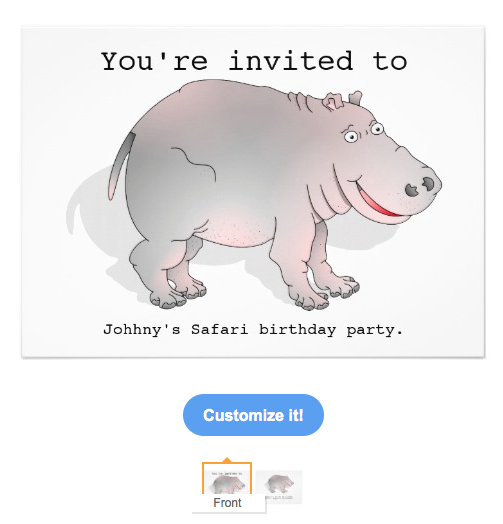 Invitation, safari party, party, customizable party, hippo, hippopotamus, jungle party, cute hippo, birthday, kids birthday, birthday party, safari, cartoon animal, cartoon hippo, Cards