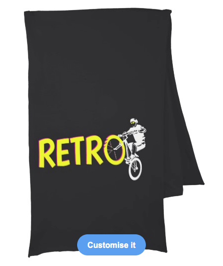 retro bike, mtb, mountain bike, black and white, white space, bicycle, cycling, trials, retro, mountain biking, Scarf Wraps