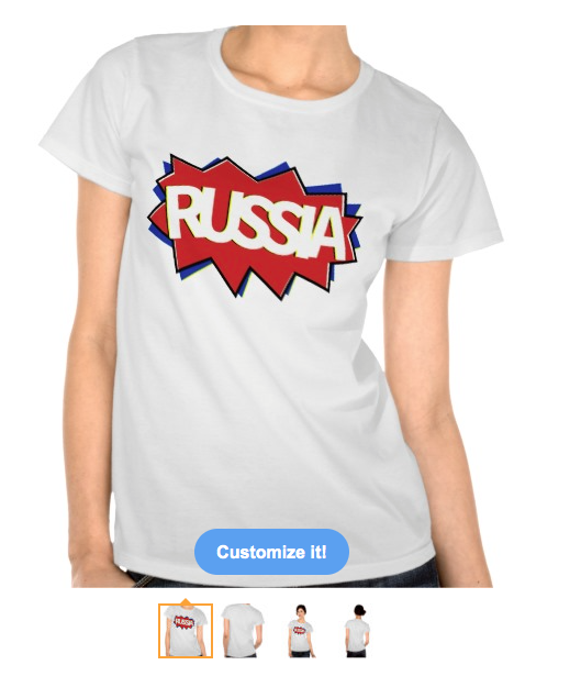 T-SHIRT, TEE FOR HER,red white and blue, flag, boom, ka pow, russia, russian flag, russian federation, starburst, russia day, den' rossii, pop, comic book, tshirts