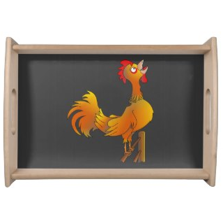 Picture, rooster, hen, roosters, crow, crowing, cartoon rooster, brown rooster, perched feather feathers, brown hen, Food Trays 